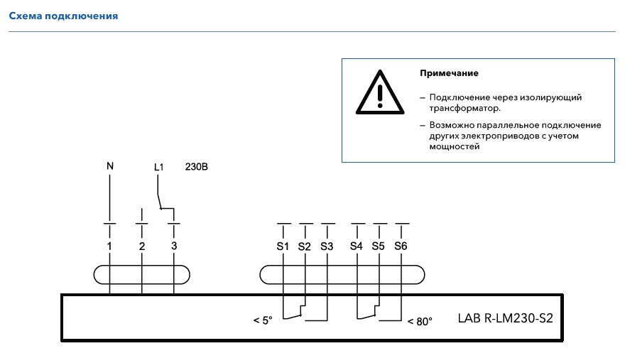 Схема подключения привода ENSO LAB R-LM230
